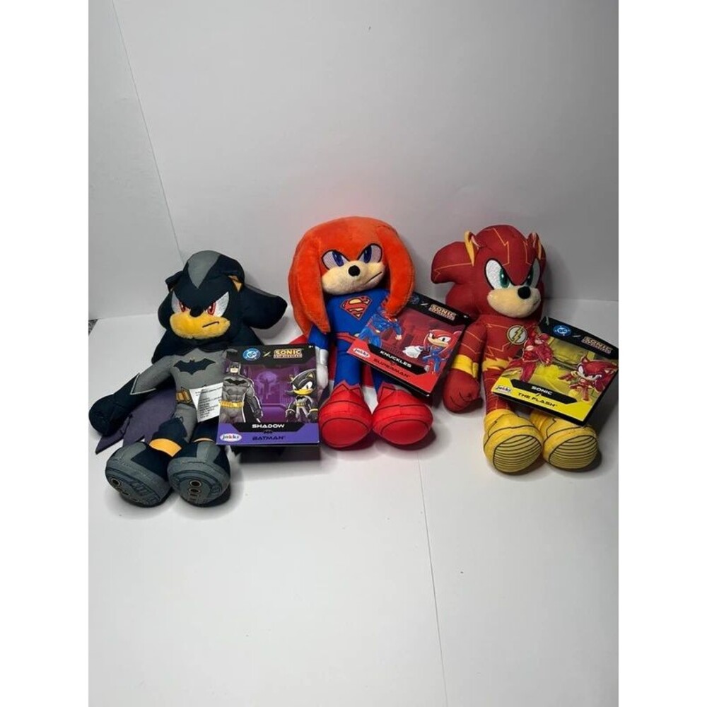 Sonic the Hedgehog plush-Flash, Batman and Superman
